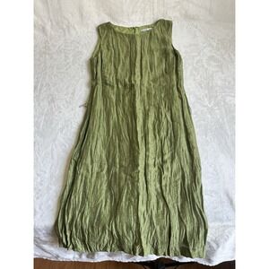 Peter Nygard‎  Linen Sheath Sleeveless Dress Lime Olive Green